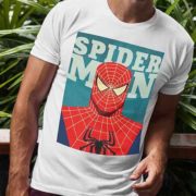 Μπλουζάκι με στάμπα/Spiderman-white, λευκό μπλουζάκι με στάμπα spiderman,marvel,super heroes,μπλουζάκι κοντομάνικο,μπλουζάκι με σχέδιο,t-shirt με σχέδιο,ανδρικό t-shirt,βαμβακερό μπλουζάκι.