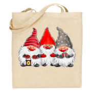 Τσάντα tote χριστουγεννιάτικη/Christmas spirit, χριστουγεννιάτικη υφασματινη τσάντα,με σχέδιο gnomes,νάνοι,Υφασμάτινες τσάντες με σχέδιο,βαμβακερές,tote bags,cotton bags,τσάντες με τύπωμα,στάμπα.