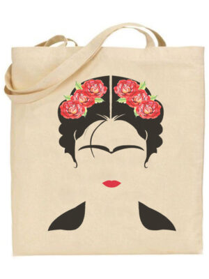 Τσάντα tote/Frida 2, υφασμάτινη τσάντα με τύπωμα Frida Kahlo,Υφασμάτινες τσάντες με σχέδιο,βαμβακερές,tote bags,cotton bags,τσάντες με τύπωμα,στάμπα.