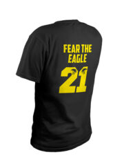 Μπλουζάκι με στάμπα/Fear the eagle, μαύρο μπλουζάκι με στάμπα aek,μπλουζάκι κοντομάνικο,μπλουζάκι με σχέδιο,t-shirt με σχέδιο,ανδρικό t-shirt,βαμβακερό μπλουζάκι.