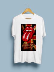 Μπλουζάκι με στάμπα/Rolling stones, Μπλουζάκι άσπρο με στάμπα Rolling Stones
