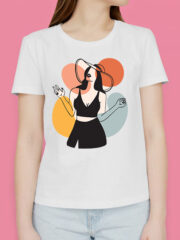 Γυναικείο μπλουζάκι με στάμπα/Vintage summer,λευκό μπλουζάκι με στάμπα,μπλουζάκι κοντομάνικο,μπλουζάκι με σχέδιο,t-shirt με σχέδιο,colour pop,lady,γυναίκες.