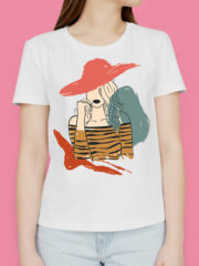 Γυναικείο μπλουζάκι με στάμπα/Vintage Woman,λευκό μπλουζάκι με στάμπα,μπλουζάκι κοντομάνικο,μπλουζάκι με σχέδιο,t-shirt με σχέδιο,γυναικείο μπλουζάκι με σχέδιο.