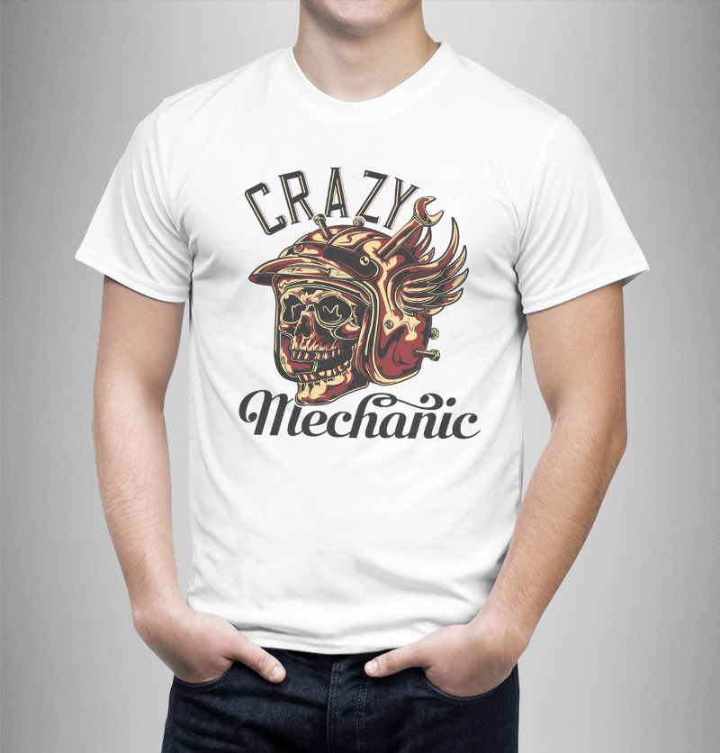 Μπλουζάκι με στάμπα/Crazy mechanic