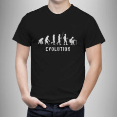 Μπλουζάκι με στάμπα/Evolution, μαύρο μπλουζάκι με στάμπα,evolution,εξέλιξη,χιουμοριστικό,μπλουζάκι κοντομάνικο,μπλουζάκι με σχέδιο,t-shirt με σχέδιο,ανδρικό t-shirt,βαμβακερό μπλουζάκι.