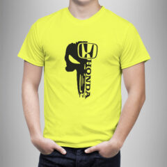 Μπλουζάκι με στάμπα/Honda punisher, κίτρινο μπλουζάκι με στάμπα honda,moto,mortorbikes,μηχανές,μπλουζάκι κοντομάνικο,μπλουζάκι με σχέδιο,t-shirt με σχέδιο,ανδρικό t-shirt,βαμβακερό μπλουζάκι.