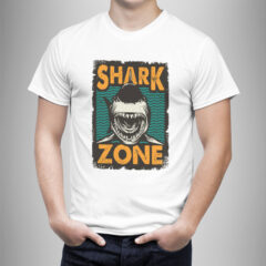 Μπλουζάκι με στάμπα/Shark zone, λευκό μπλουζάκι με στάμπα καρχαρίας,shark,shark zone,poster,μπλουζάκι κοντομάνικο,μπλουζάκι με σχέδιο,t-shirt με σχέδιο,ανδρικό t-shirt,βαμβακερό μπλουζάκι.