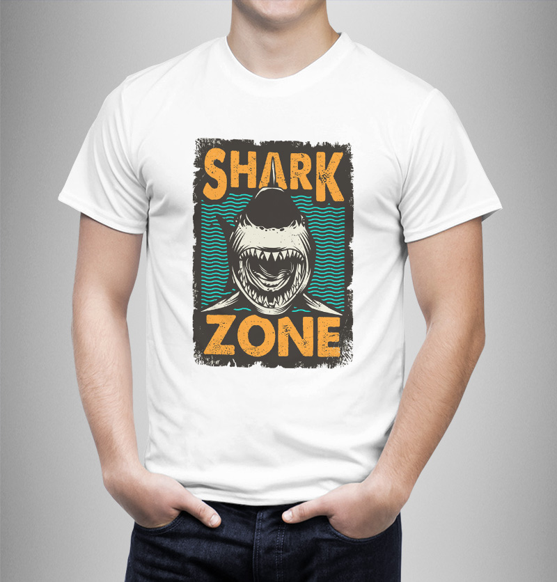 Μπλουζάκι με στάμπα/Shark zone