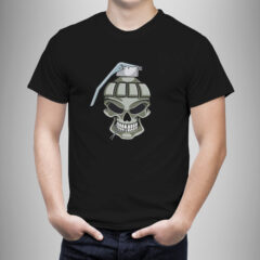 Μπλουζάκι με στάμπα/Skull bomb, μαύρο μπλουζάκι με στάμπα skull,bomb,νεκροκεφαλή,μπλουζάκι κοντομάνικο,μπλουζάκι με σχέδιο,t-shirt με σχέδιο,ανδρικό t-shirt,βαμβακερό μπλουζάκι.