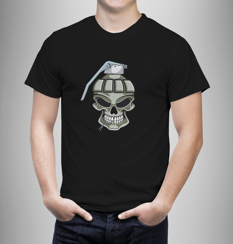 Μπλουζάκι με στάμπα/Skull bomb