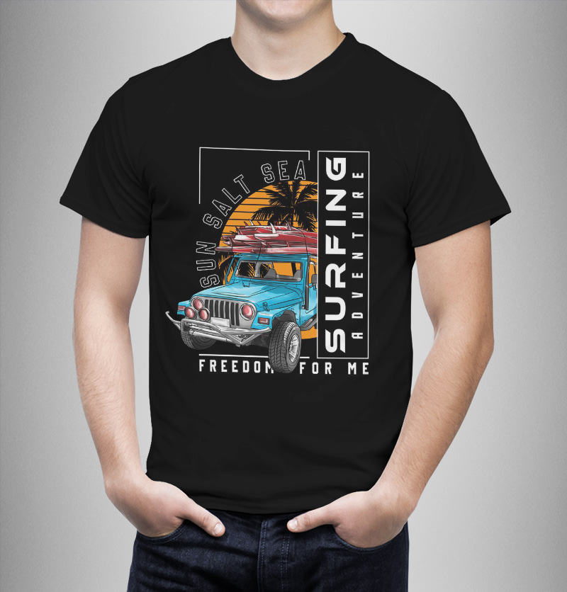 Μπλουζάκι με στάμπα/Surfing truck