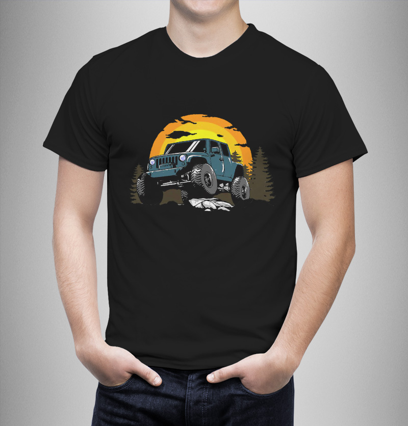 Μπλουζάκι με στάμπα/Forest Jeep