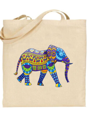 Τσάντα tote/Tribal elephant, Τσάντα με σχέδιο ελέφαντας,tribal,Υφασμάτινες τσάντες με σχέδιο,βαμβακερές,tote bags,cotton bags,τσάντες με τύπωμα,στάμπα.