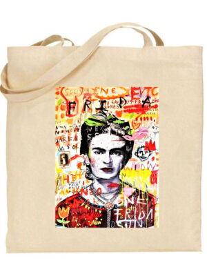 Tσάντα tote/Frida modern, Tσάντα με εκτύπωση,Frida Kahlo, Υφασμάτινες τσάντες με σχέδιο,βαμβακερές,tote bags,cotton bags,τσάντες με τύπωμα,στάμπα.