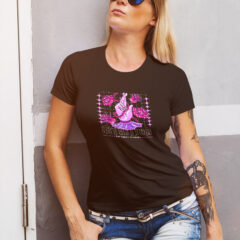 Γυναικείο μπλουζάκι με στάμπα/Promise,μαύρο μπλουζάκι με στάμπα,μπλουζάκι κοντομάνικο,μπλουζάκι με σχέδιο,t-shirt με σχέδιο,ρόζ,σχέδιο,λουλούδια,grunge,illustration.