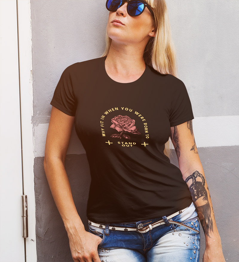 Γυναικείο μπλουζάκι με στάμπα/Roses