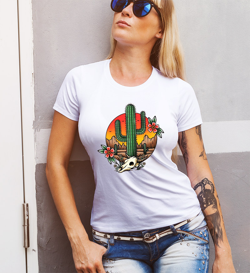 Γυναικείο μπλουζάκι με στάμπα/Wild west