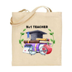 Τσάντα tote για δασκάλους/Νumber one teacher, Υφασμάτινη τσάντα με σχέδιο,για δασκάλες,σχολείο,δώρο,Υφασμάτινες τσάντες με σχέδιο,βαμβακερές,tote bags,cotton bags,τσάντες με τύπωμα,στάμπα.