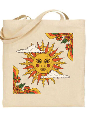 Τσάντα tote/Radiating sun, Tσάντα με σχέδιο ήλιος,λιακάδα,sun,sunshine,clouds, Υφασμάτινες τσάντες με σχέδιο,βαμβακερές,tote bags,cotton bags,τσάντες με τύπωμα,στάμπα.