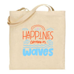 Τσάντα tote/Happiness waves, Τσάντα με καλοκαιρινό σχέδιο,ήλος ,θάλασσα,Υφασμάτινες τσάντες με σχέδιο,βαμβακερές,tote bags,cotton bags,τσάντες με τύπωμα,στάμπα.