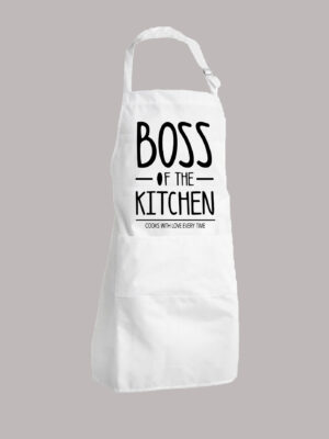 Ποδιά με σχέδιο/Kitchen boss Ποδιά με σχέδιο boss of the kitchen,ποδιά με τύπωμα,ποδιά με στάμπα,ποδιές,άσπρη ποδιά,υφασμάτινη ποδιά,ποδιά μαγειρικής,ποδιά για μαγείρεμα,cooking,cooking apron