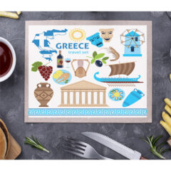 Σουπλά/Α3 ''Ancient Greece'', Σουπλά φαγητού με θέμα αρχαία Ελλάδα,σουπλά,τραπεζαρία,σουπλά για ταβέρνα,σουπά για εστιατόριο,σουπλά με ψηφιακή εκτύπωση.