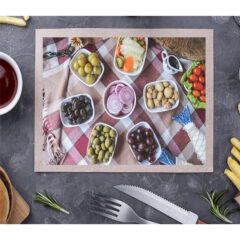 Σουπλά/Α3''Greek olives table'', Σουπλά με θέμα την ελιά,σουπλά για εστιατόρια,σουπλά με ψηφιακή εκτύπωση,σουπλά με σχέδιο,σουπλά για ταβέρνες.
