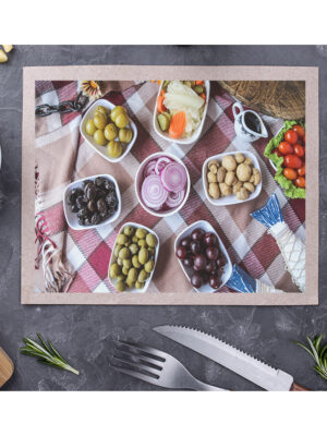 Σουπλά/Α3''Greek olives table'', Σουπλά με θέμα την ελιά,σουπλά για εστιατόρια,σουπλά με ψηφιακή εκτύπωση,σουπλά με σχέδιο,σουπλά για ταβέρνες.