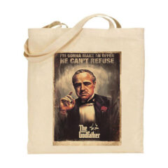 Τσάντα tote/The godfather poster, tote bag υφασμάτινη,με σχέδιο απο ταινία ,o νονός. the godfather,Υφασμάτινες τσάντες με σχέδιο,βαμβακερές,tote bags,cotton bags,τσάντες με τύπωμα,στάμπα.