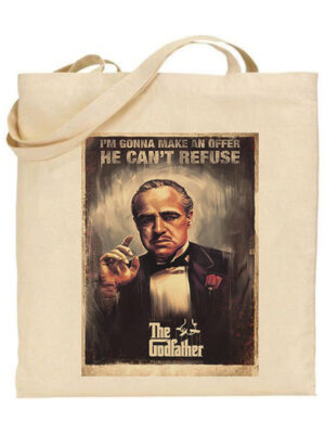 Τσάντα tote/The godfather poster, tote bag υφασμάτινη,με σχέδιο απο ταινία ,o νονός. the godfather,Υφασμάτινες τσάντες με σχέδιο,βαμβακερές,tote bags,cotton bags,τσάντες με τύπωμα,στάμπα.