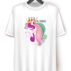 Παιδικό μπλουζάκι/Μagical unicorn, κοντομάνικο παιδικό μπλουζάκι,λευκό, για κορίτσια με σχέδιο μονόκερος,ρόζ,κοριτσίστικο,για αγόρι,για κορίτσι, μπλουζάκι με στάμπα,βαμβακερό.