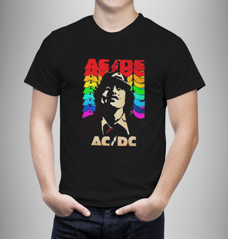 Μπλουζάκι με στάμπα/ACDC rainbow