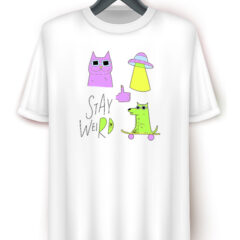 Παιδικό μπλουζάκι/Αlien cat&dog, t-shirt παιδικό,λευκό, κοντομάνικο με κούλ σχέδιο γάτες σκύλοι άλιεν,για αγόρι,για κορίτσι,στάμπα.