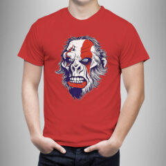 Μπλουζάκι με στάμπα/Angry gorilla, μπλουζάκι κοντομάνικο ανδρικό με σχέδιο γορίλα,κόκκινο μπλουζάκι με στάμπα,μπλουζάκι κοντομάνικο,μπλουζάκι με σχέδιο,t-shirt με σχέδιο,ανδρικό t-shirt,βαμβακερό μπλουζάκι.