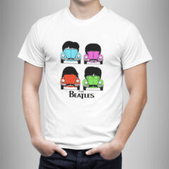 Μπλουζάκι με στάμπα/Beatles cars, beatles cars,κοντομάνικο ανδρικό μπλουζάκι,πολύχρωμο,λευκό μπλουζάκι με στάμπα,μπλουζάκι κοντομάνικο,μπλουζάκι με σχέδιο,t-shirt με σχέδιο,ανδρικό t-shirt,βαμβακερό μπλουζάκι.