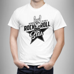 Μπλουζάκι με στάμπα/Rockn'Roll star, μπλουζάκι με τύπωμα,ροκ , άσπρο-μάυρο. t-shirt white,design,black n white,rock,λευκό μπλουζάκι με στάμπα,μπλουζάκι κοντομάνικο,μπλουζάκι με σχέδιο,t-shirt με σχέδιο,ανδρικό t-shirt,βαμβακερό μπλουζάκι.