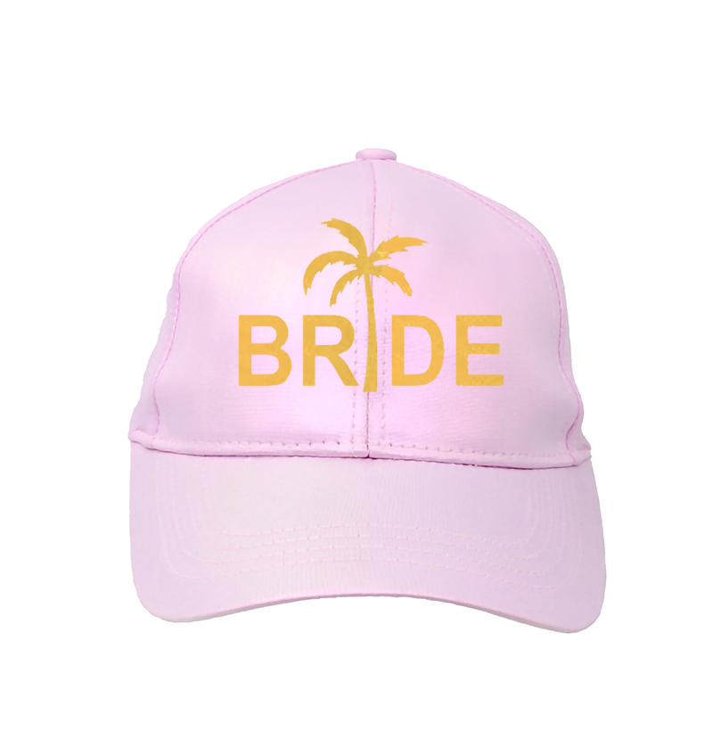 bride hat with palm tree