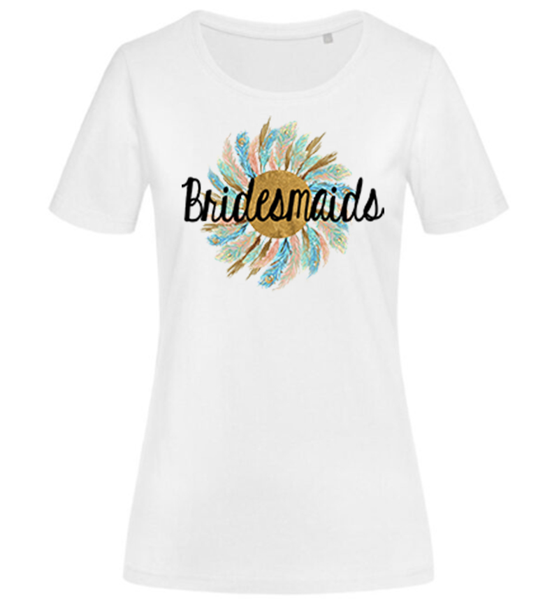 Γυναικείο μπλουζάκι με στάμπα/Bridesmaids feathers