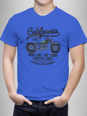 Μπλουζάκι με στάμπα/California ride, t-shirt με τύπωμα για μηχανές,μπλέ μπλουζάκι με στάμπα,μπλουζάκι κοντομάνικο,μπλουζάκι με σχέδιο,t-shirt με σχέδιο,ανδρικό t-shirt,βαμβακερό μπλουζάκι.