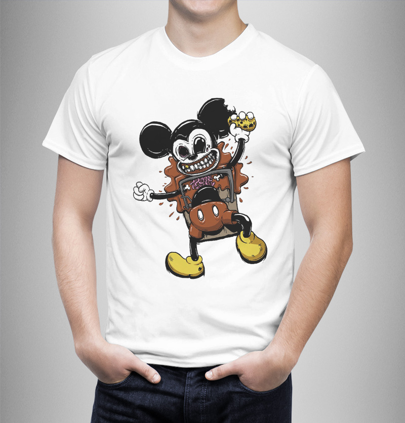 Μπλουζάκι με στάμπα/Creepy Mickey