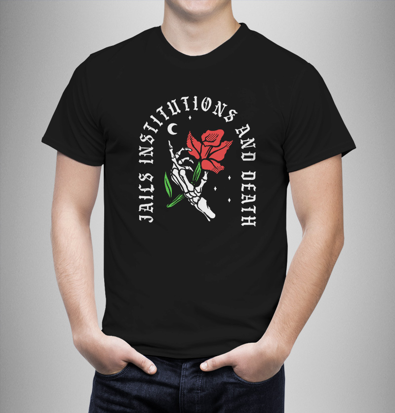Μπλουζάκι με στάμπα/Deadly rose Skull