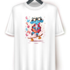 Παιδικό μπλουζάκι/Extreme skate, Άσπρο μπλουζάκι καλοκαιρινό κοντομάνικο για παιδιά με στάμπα ,χελώνα,t-shirt.για αγόρι,για κορίτσι, μπλουζάκι με σχέδιο,βαμβακερό.