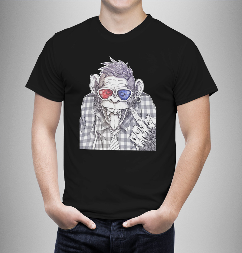 Μπλουζάκι με στάμπα/Wild monkey