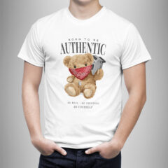 Μπλουζάκι με στάμπα/Authentic bear, μπλουζάκι κοντομάνικο με στάμπα, αρκουδάκι γκάνκστερ. t-shirt with bear print for men,λευκό μπλουζάκι με στάμπα,μπλουζάκι κοντομάνικο,μπλουζάκι με σχέδιο,t-shirt με σχέδιο,ανδρικό t-shirt,βαμβακερό μπλουζάκι.