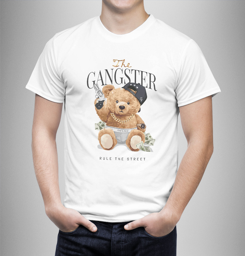 Μπλουζάκι με στάμπα/Gangster bear