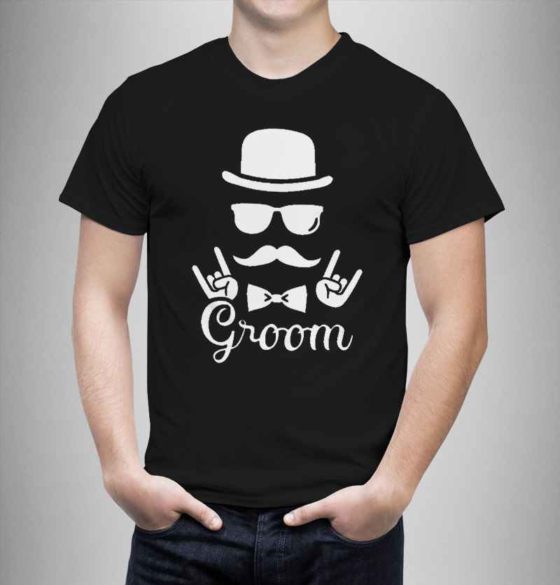 Μπλουζάκι με στάμπα/Groom mustache