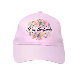 Καπέλο με σχέδιο/Bachelorette-''floral'', hat for bachelorette party,pink,with floral pattern,wedding,pre-wedding. καπέλο για μπάτσελορ,λουλούδια,με τύπωμα.