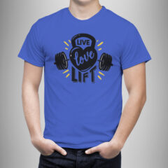 Μπλουζάκι με στάμπα/Love-Lift , men's t-shirt,with digital print,for gym lovers,heavy lifting,weights. μπλουζάκι με τύπωμα,γυμναστήριο,βάρη,μπλέ μπλουζάκι με στάμπα,μπλουζάκι κοντομάνικο,μπλουζάκι με σχέδιο,t-shirt με σχέδιο,ανδρικό t-shirt,βαμβακερό μπλουζάκι.