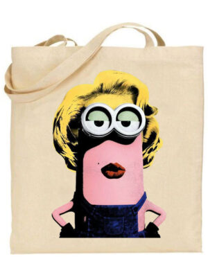 Τσάντα tote/Minion Marylin , tote bag,with funny minion print,marylin monroe,vintage,retro,oldschool. υφασμάτινη τσάντα με σχέδιο μίνιονς,χιουμοριστικό,Υφασμάτινες τσάντες με σχέδιο,βαμβακερές,tote bags,cotton bags,τσάντες με τύπωμα,στάμπα.