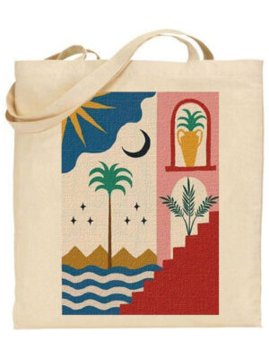 Τσάντα tote/Minimal building, tote bag with exotic building print. υφασμάτινη τσάντα με σχέδιο,Υφασμάτινες τσάντες με σχέδιο,βαμβακερές,tote bags,cotton bags,τσάντες με τύπωμα,στάμπα.